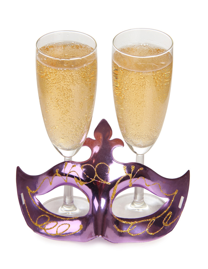 Máscara y champán
 - Foto, imagen