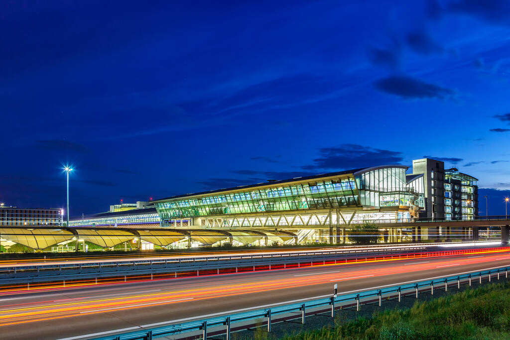 Leipzig, Germany - August 18, 2020 Terminal of Leipzig Halle LEJ Airport in Germany. - Photo, Image