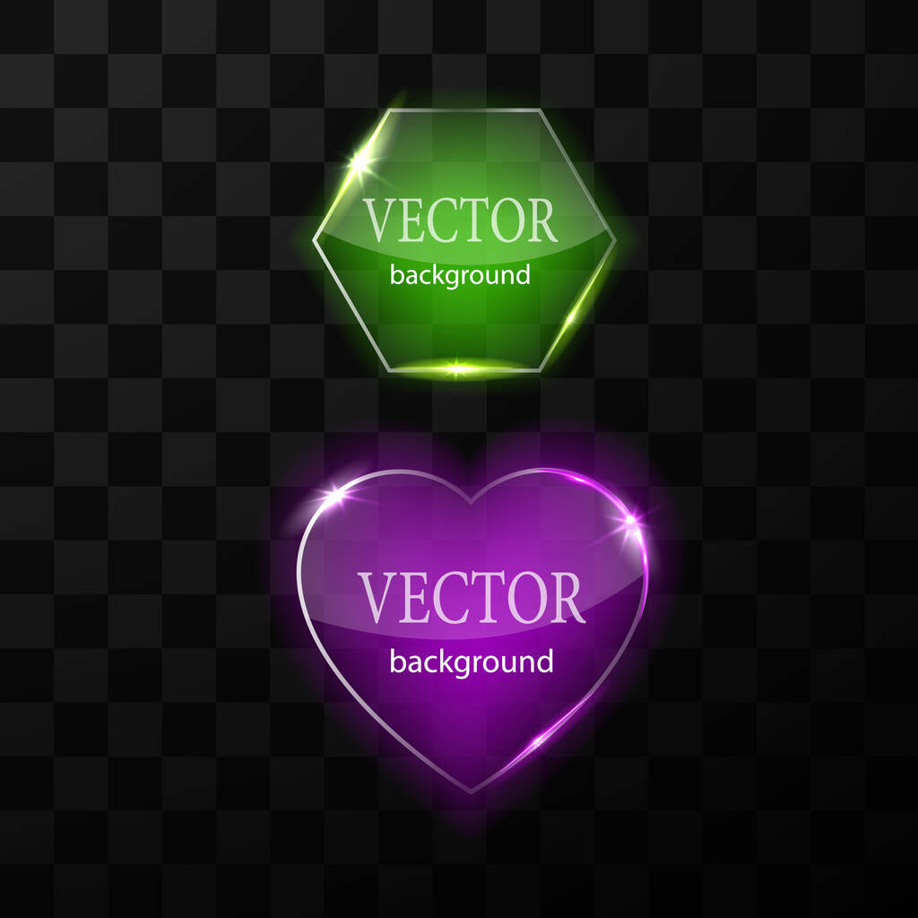 Vidrio vector botón plano. Fondo editable fácil - Vector, Imagen