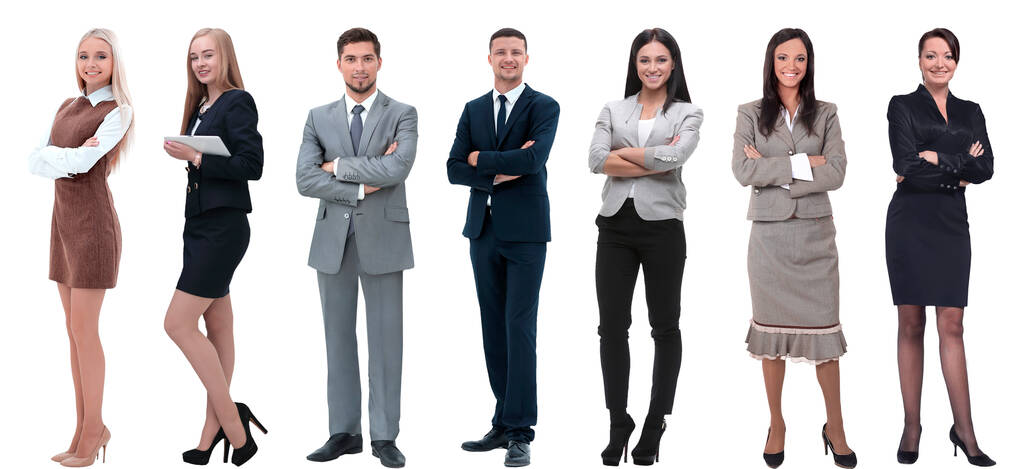 group of successful business people standing in a row. - Photo, Image
