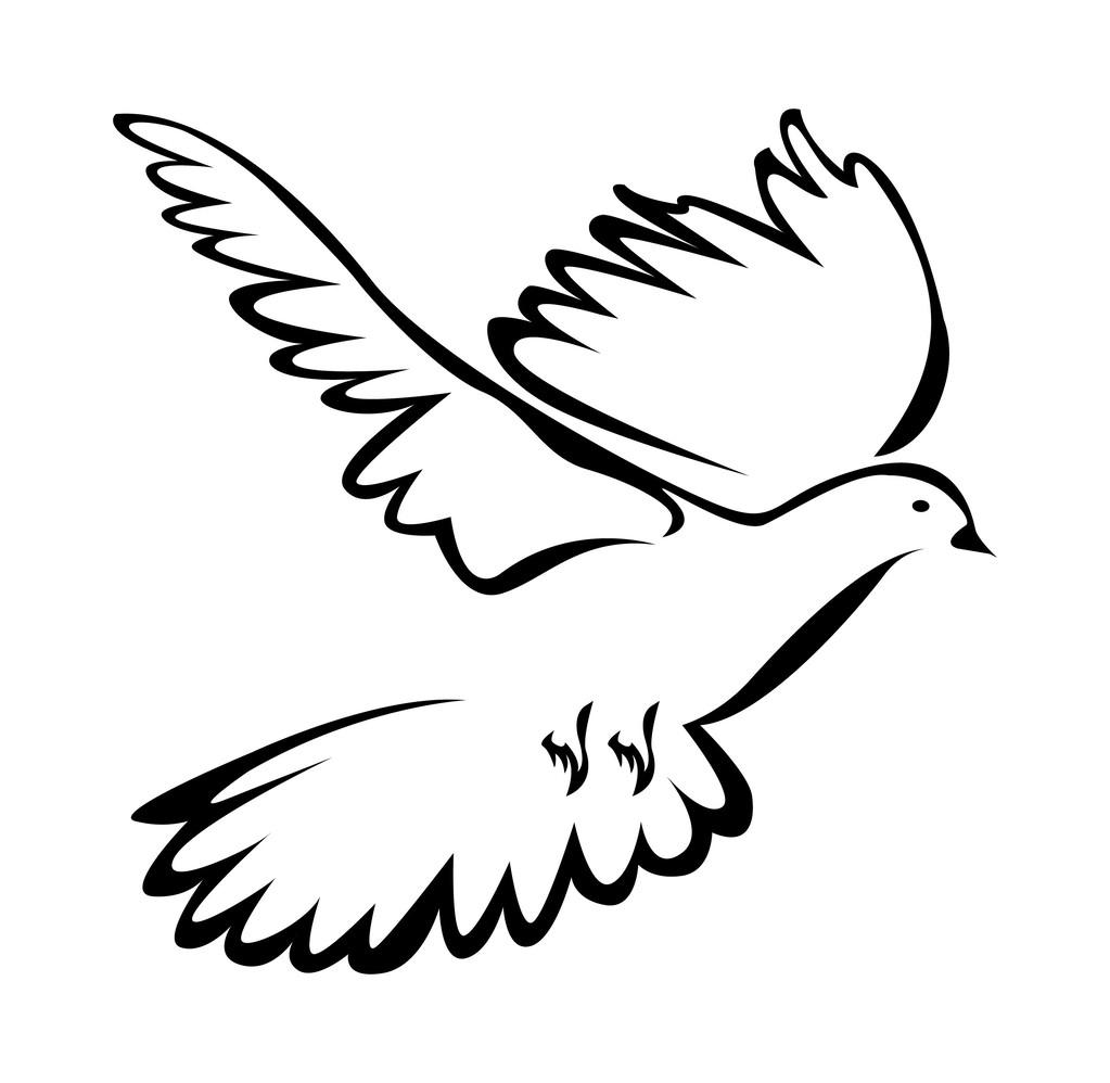 Dove of peace Simple Symbol - Vector, Image