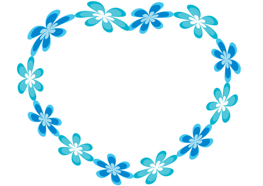 marco azul con flores y mariposas - Vector, imagen