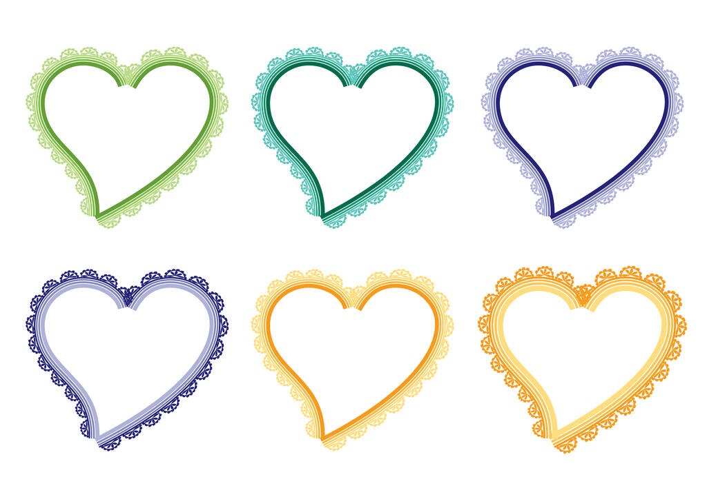 коллекция красивых декоративных сердец, концепция любви  - Вектор,изображение