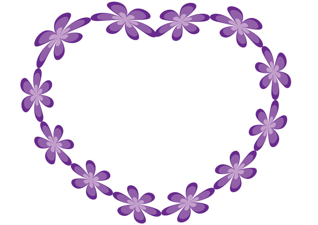 paarse bloemen op witte achtergrond - Vector, afbeelding
