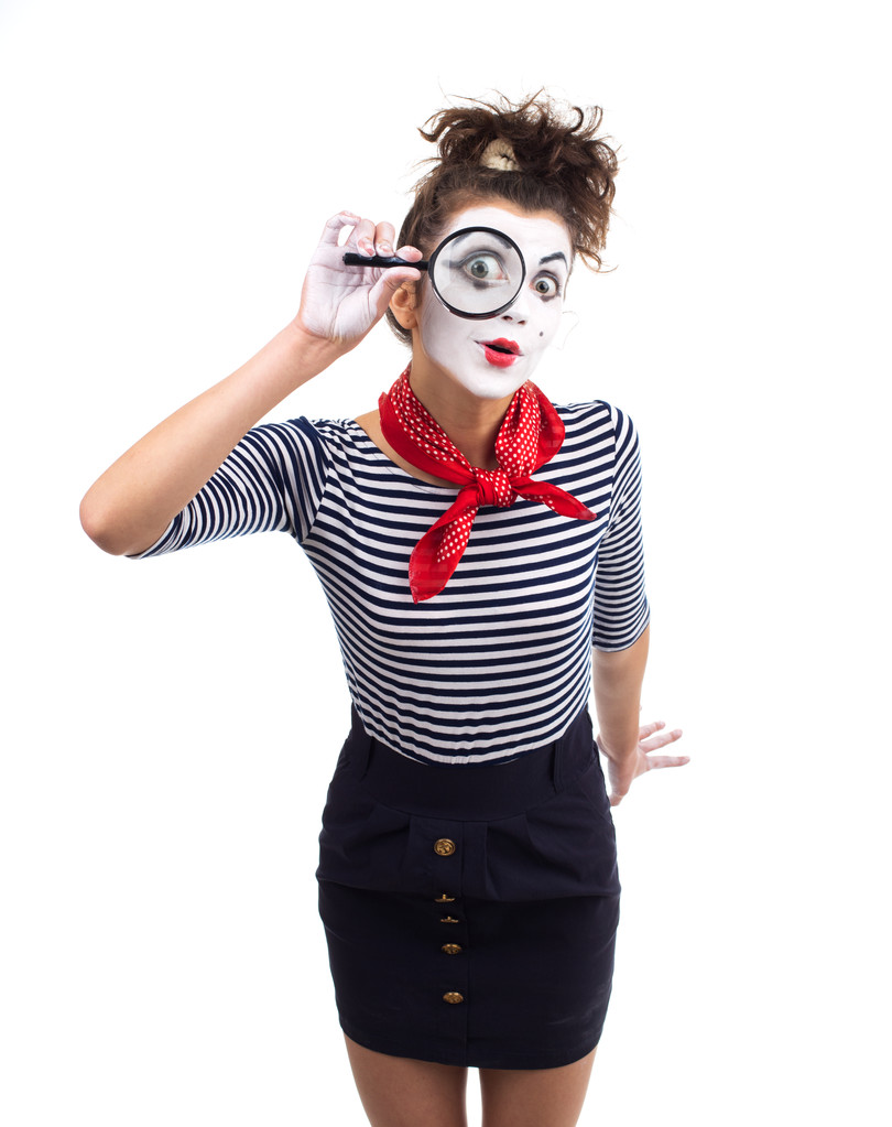 dívka klaun v lupu - Fotografie, Obrázek