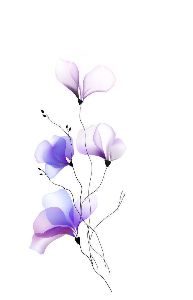 Aquarell Blumen Vorlage Rahmen Vignette Einladung Illustration - Vektor, Bild