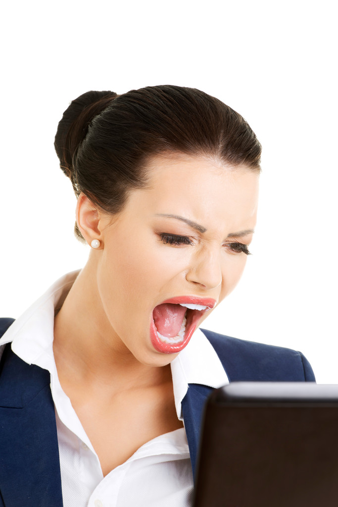 Mujer de negocios enojada gritando
 - Foto, imagen