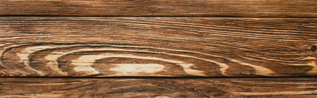 vista superior del fondo rústico marrón de madera, plano panorámico - Foto, imagen