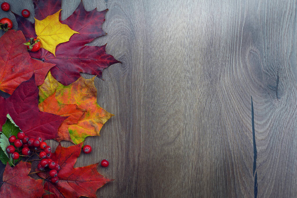 Состав осеннего урожая с вырезанными тыквенными и кленовыми листьями на деревянном фоне. Высокое качество фото - Фото, изображение