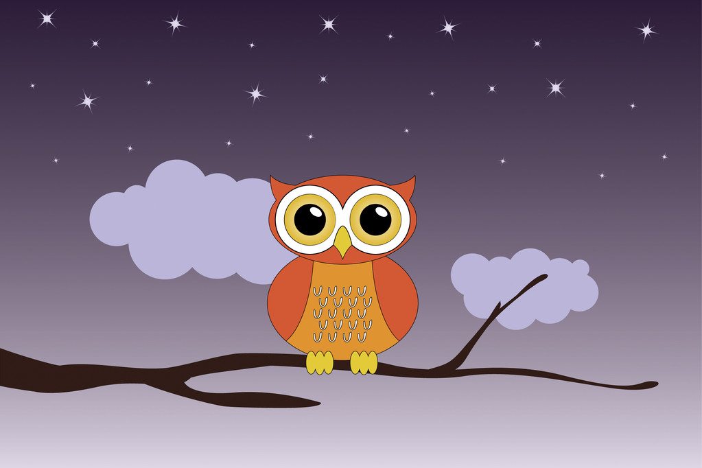 Orange owl - Vector, Image