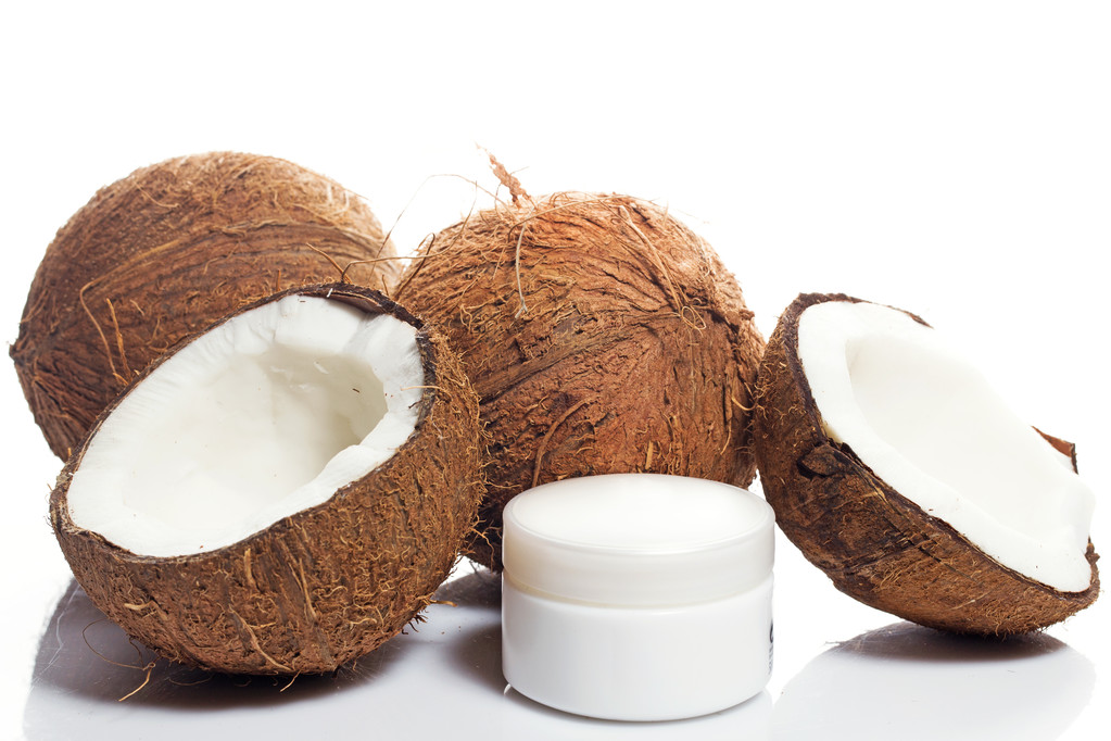 olej kokosowy i nawilżający krem - Zdjęcie, obraz