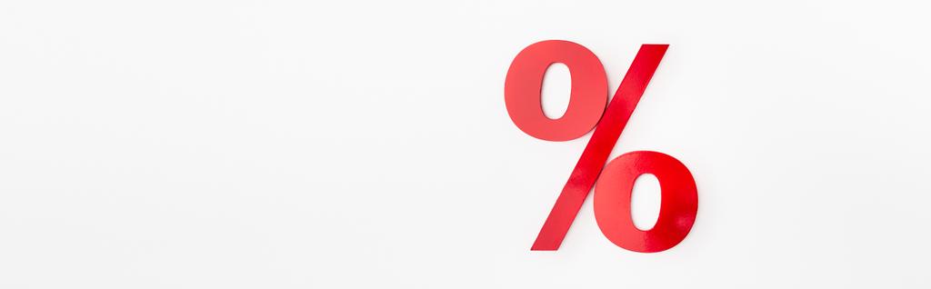 Πανοραμική λήψη του κόκκινου τοις εκατό σημάδι σε λευκό φόντο - Φωτογραφία, εικόνα