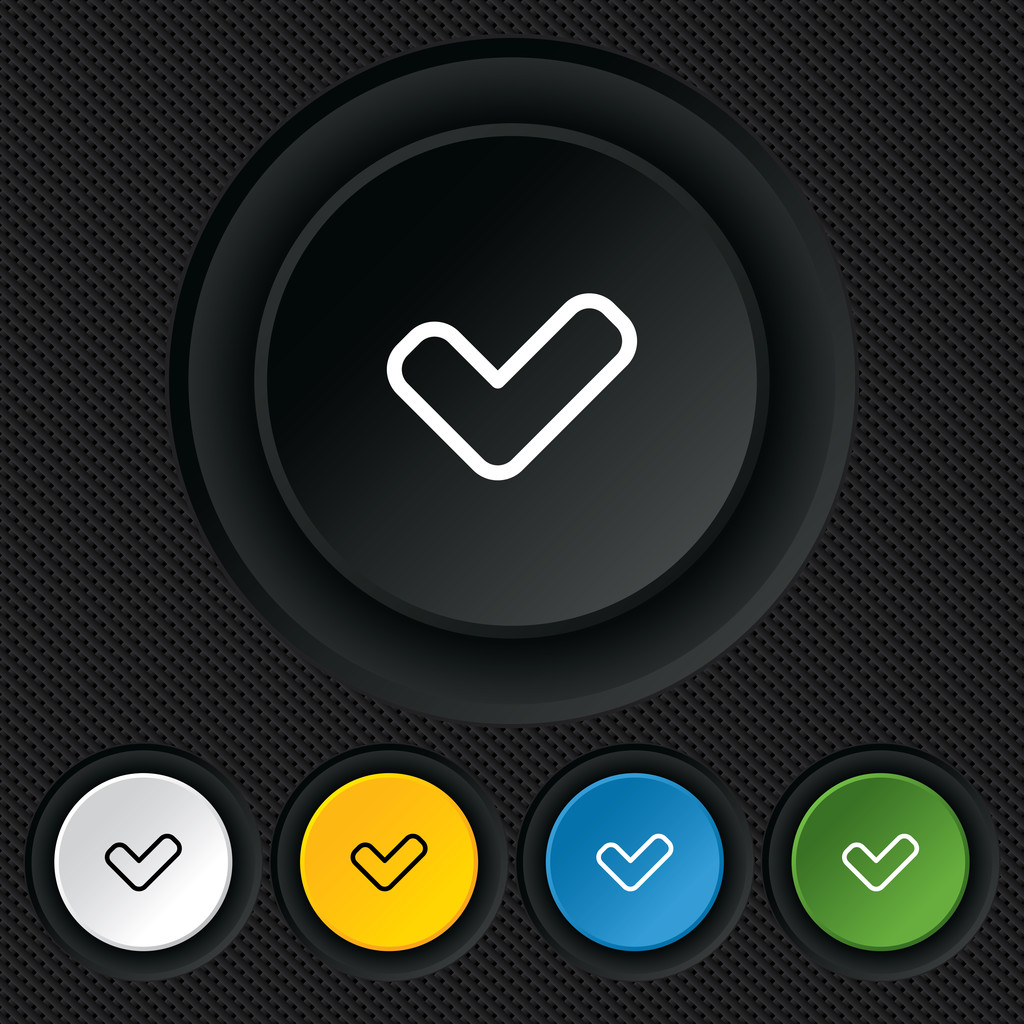 Check sign icon. Yes button. - Vector, Image