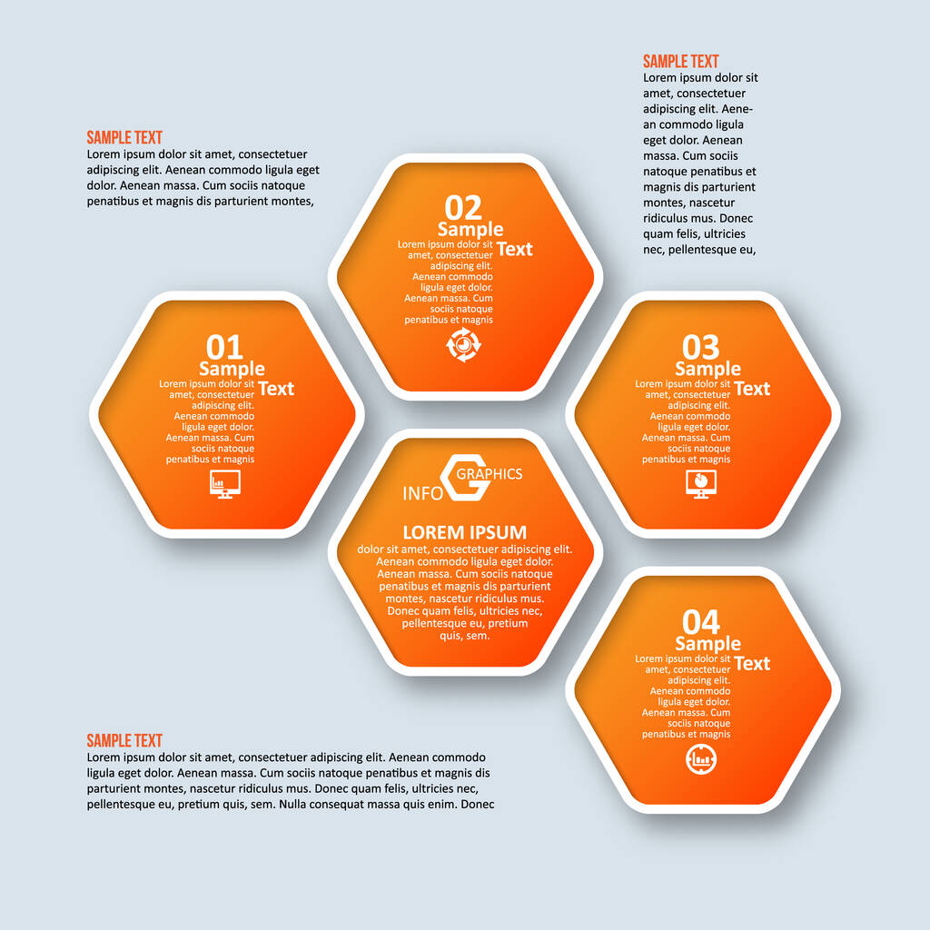 διάνυσμα αφηρημένα 3d χαρτί infographics.Hexagon infographics.Honeycomb σχεδιασμό - Διάνυσμα, εικόνα