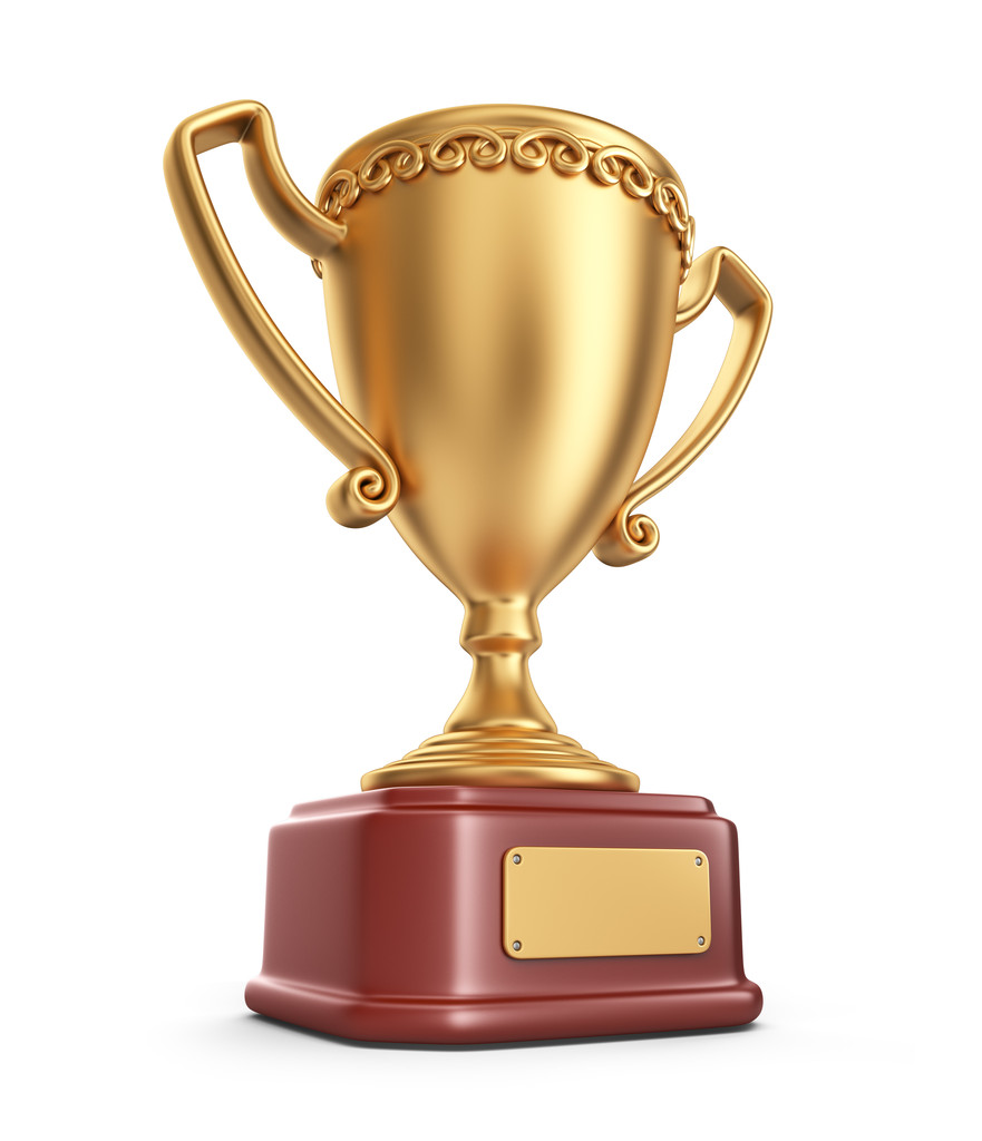 zlatý pohár vítěze trofeje. 3D ikony izolovaných na bílém pozadí - Fotografie, Obrázek