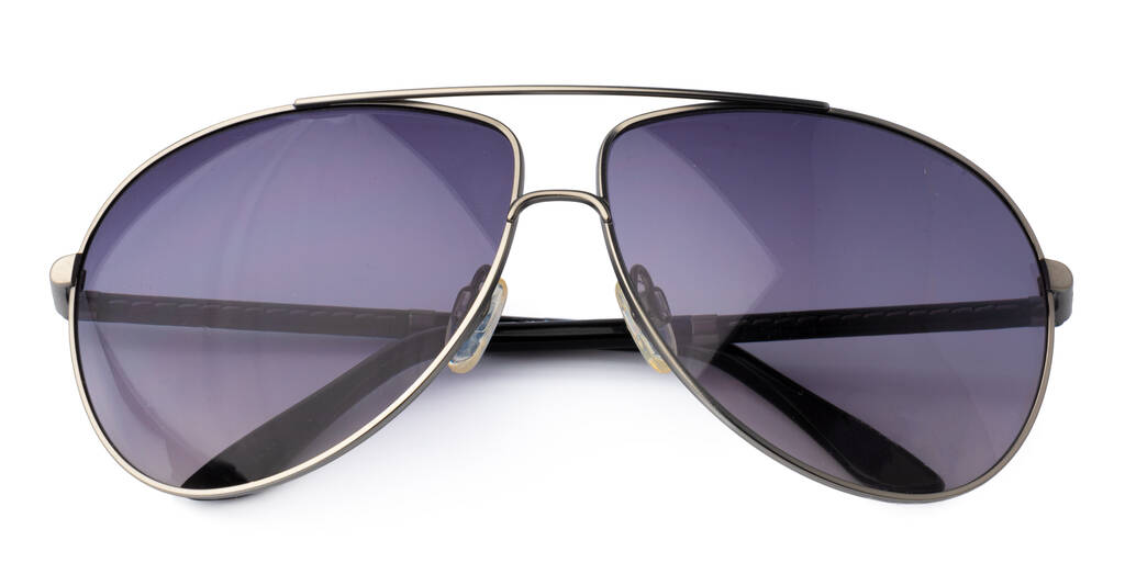 Stylowe okulary przeciwsłoneczne odizolowane na białym tle, zbliżenie - Zdjęcie, obraz