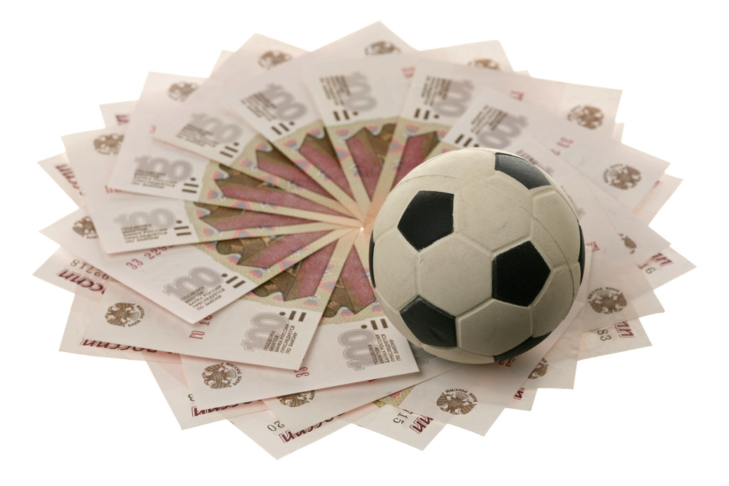 Soccer ball and russian money - Photo, Image
