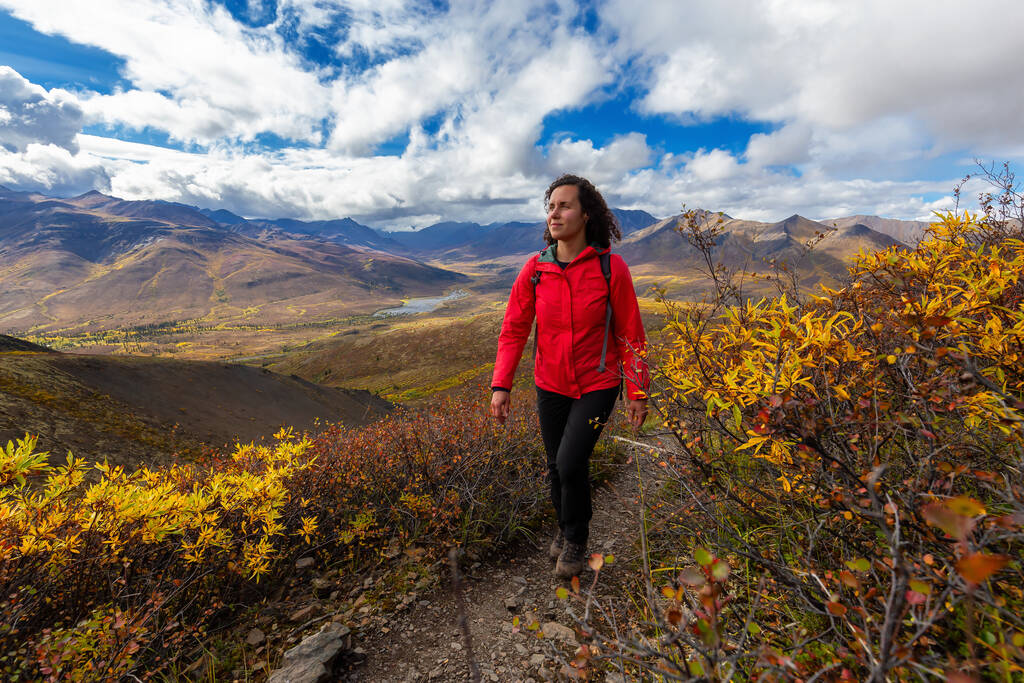 Dívka Turistika v kanadské přírodě - Fotografie, Obrázek