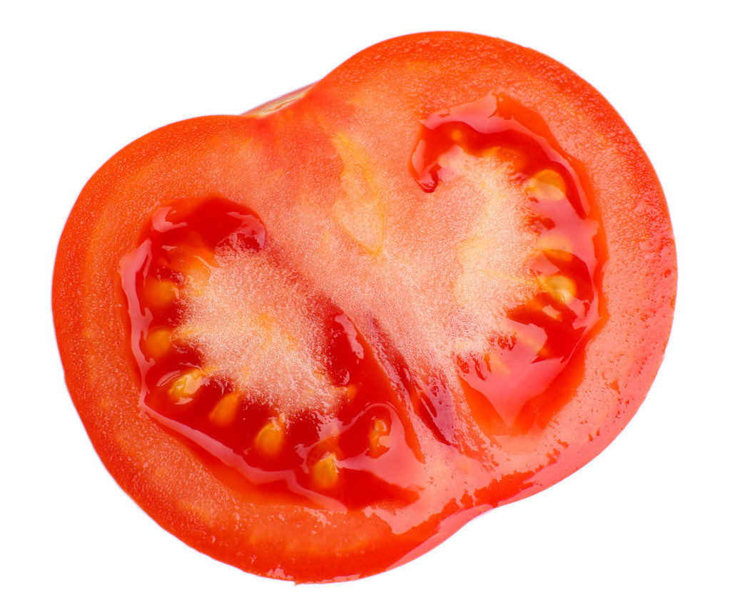 Half of fresh tomato, isolated on white - Photo, Image