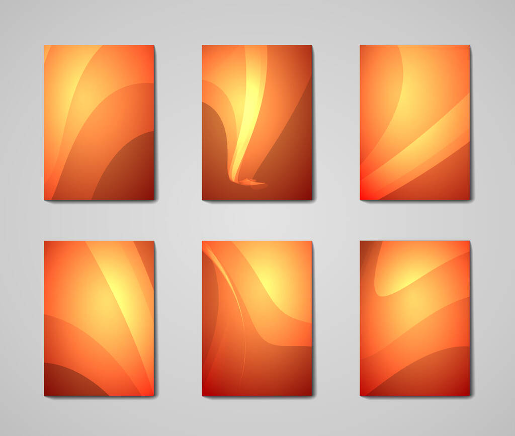 set van zes vectorsjablonen. omslagen van abstracte patronen voor papierwerk en brochures - Vector, afbeelding