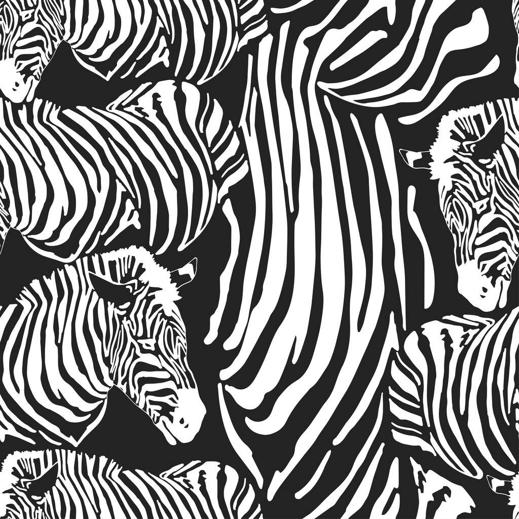 Çağdaş zebra kusursuz konuşmalar. Siyah ve Beyaz Kumaş Deseni Tasarımı. Kusursuz zebra deseni, vektör illüstrasyonu - Vektör, Görsel