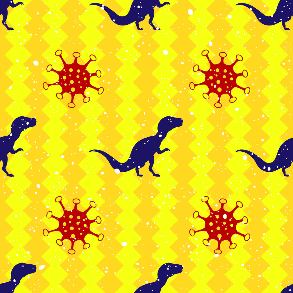 Pop und bunte Niedliche Dinosaurier Vektor nahtlose Muster. Hintergrundbild - Vektor, Bild