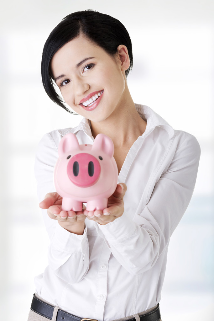 Business woman with her savings - Photo, Image