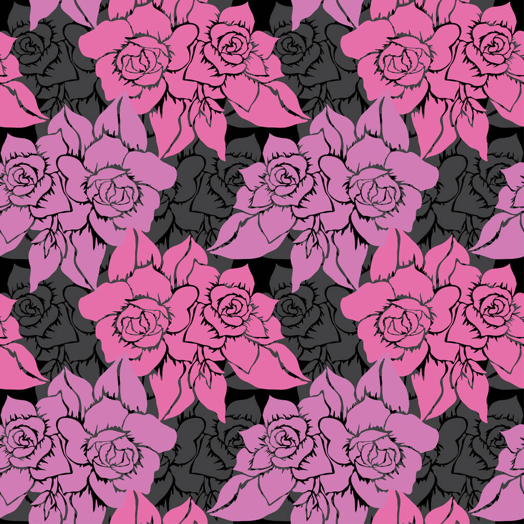 Elegancki bezszwowy wzór z kwiatami Gardenia, elementy projektu. Kwiatowy wzór na zaproszenia, karty, nadruk, opakowanie upominkowe, produkcja, tekstylia, tkaniny, tapety - Wektor, obraz