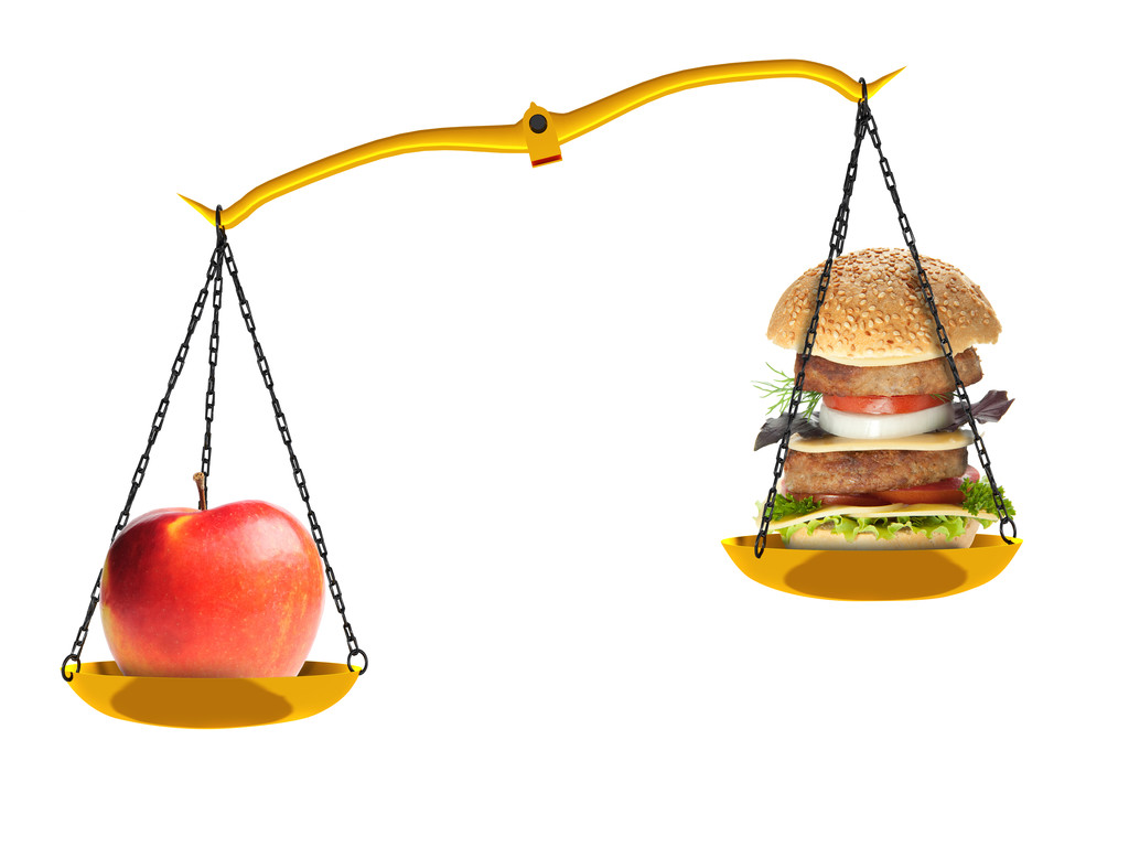 Suomut omenalla ja hampurilaisella
 - Valokuva, kuva