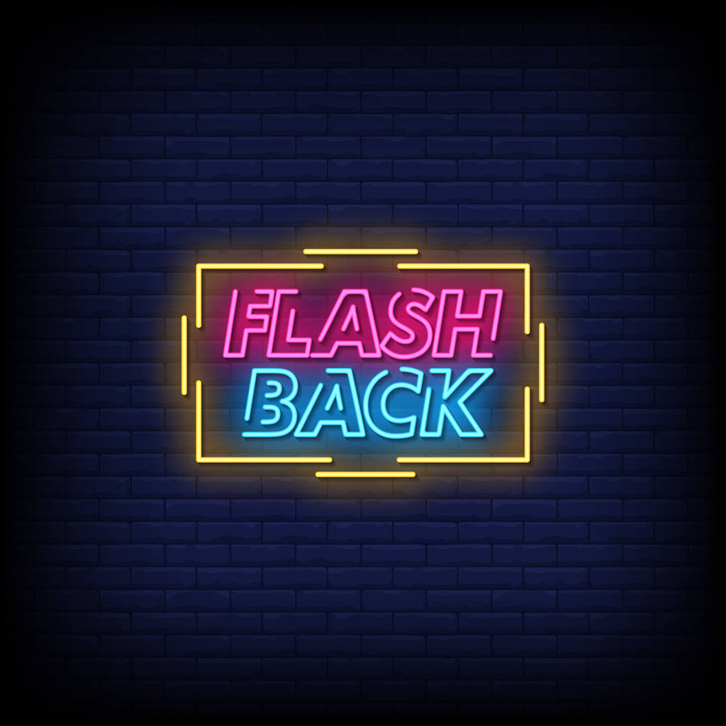 Flashback Neon İşaret Biçimi Metin Vektörü - Vektör, Görsel
