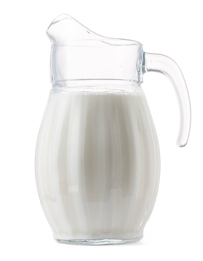 Tarro de leche de vidrio aislado sobre fondo blanco - Foto, Imagen