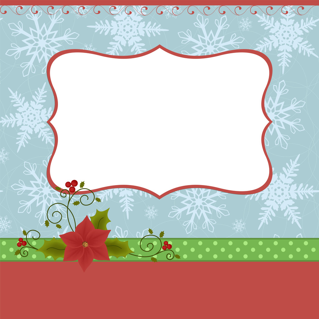 Plantilla en blanco para la tarjeta de felicitación de Navidad
 - Vector, Imagen