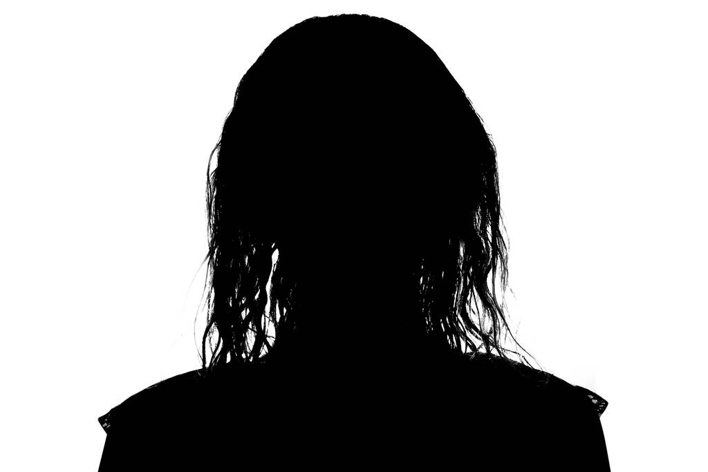 silhouette of a girl on a white background - Photo, Image