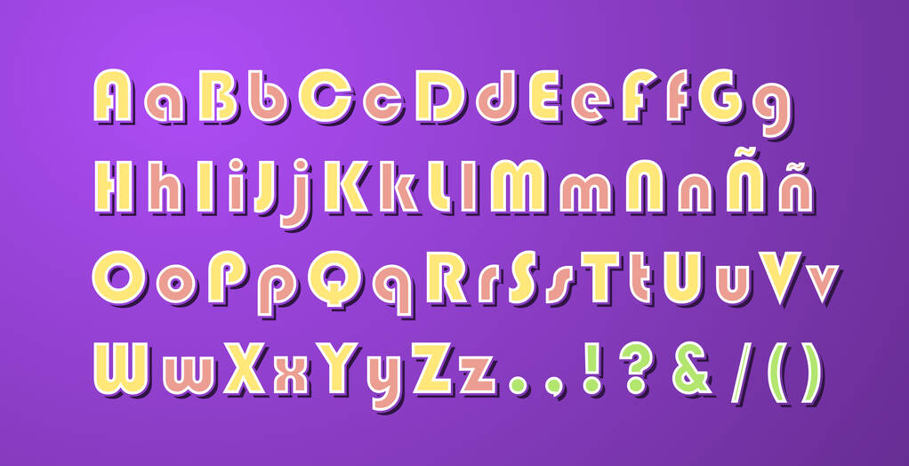 Υψηλής ποιότητας μοντέρνο εορταστικό αλφάβητο με φόντο το χρώμα. Μεμονωμένα διανυσματικά στοιχεία - Διάνυσμα, εικόνα