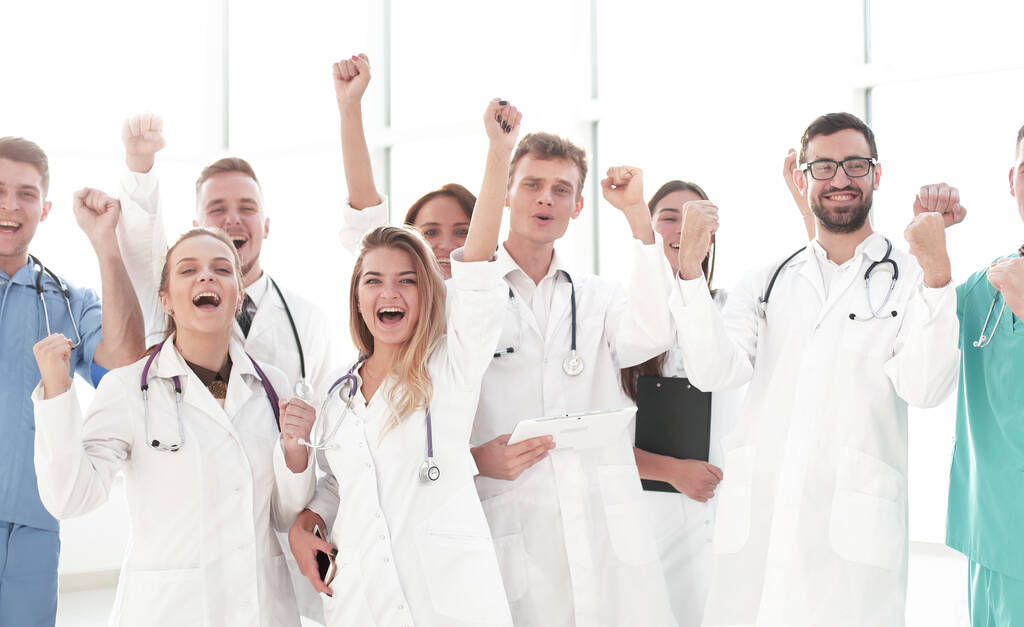 grupo de profissionais médicos felizes. foto com espaço de cópia - Foto, Imagem