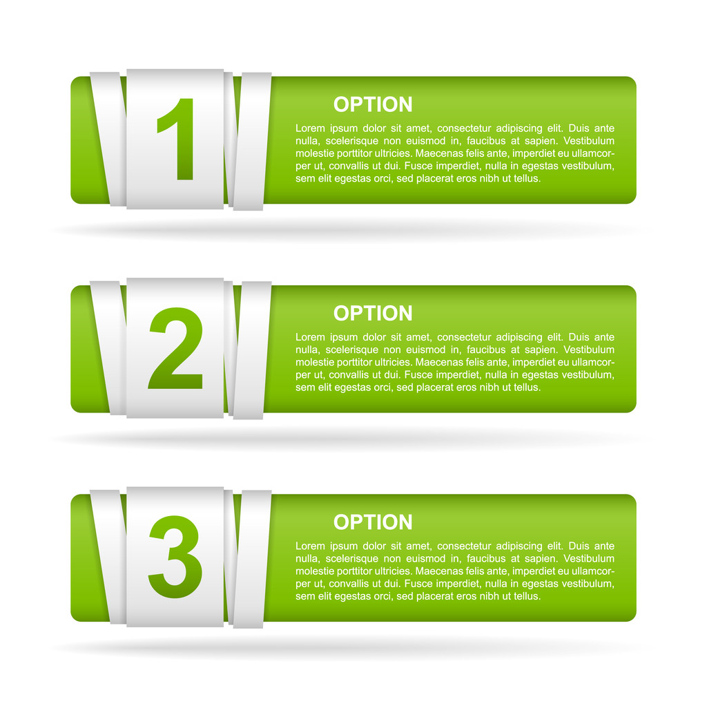 vector green paper option labels - Vector, Image