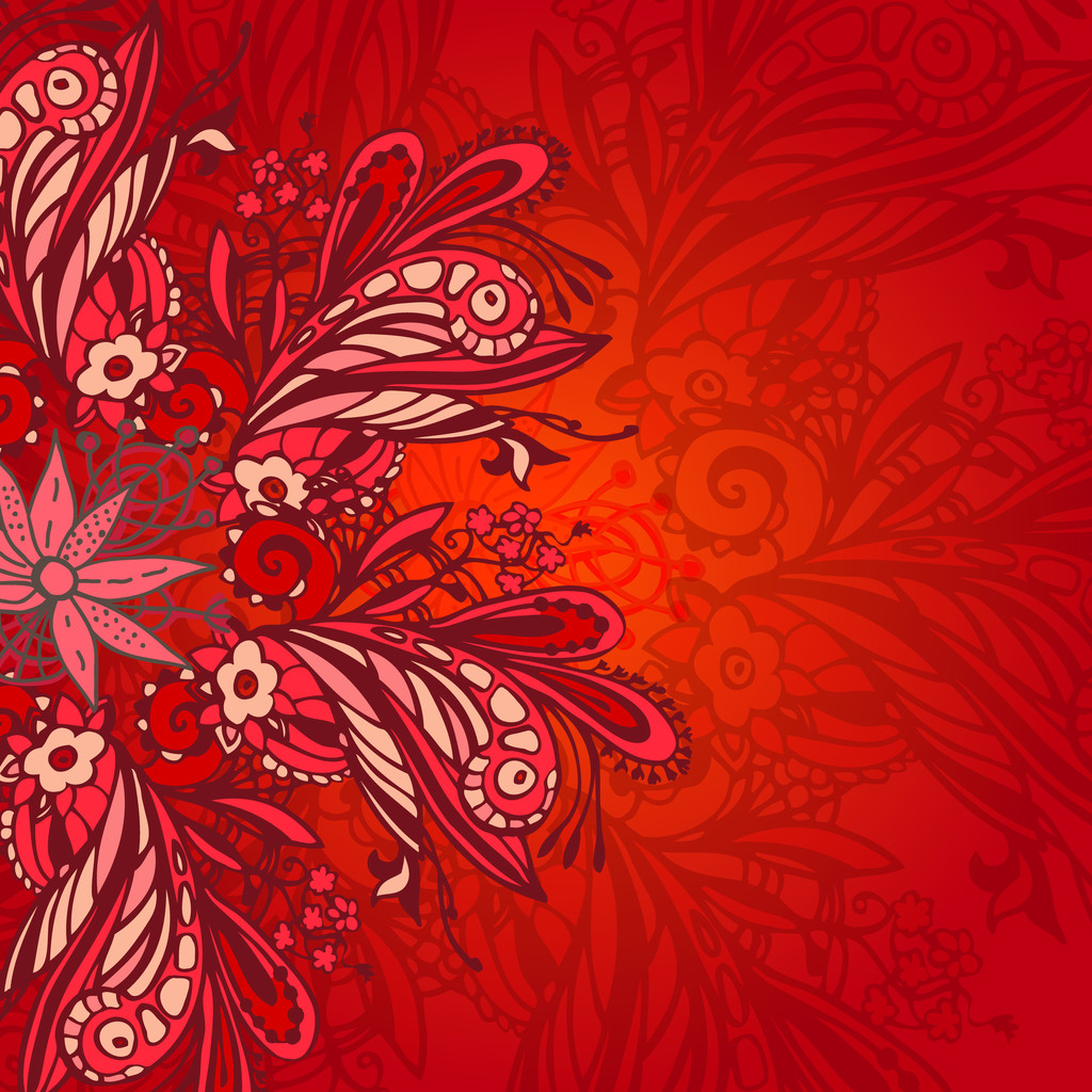 Vzor bezešvého červeného květu - Vektor, obrázek