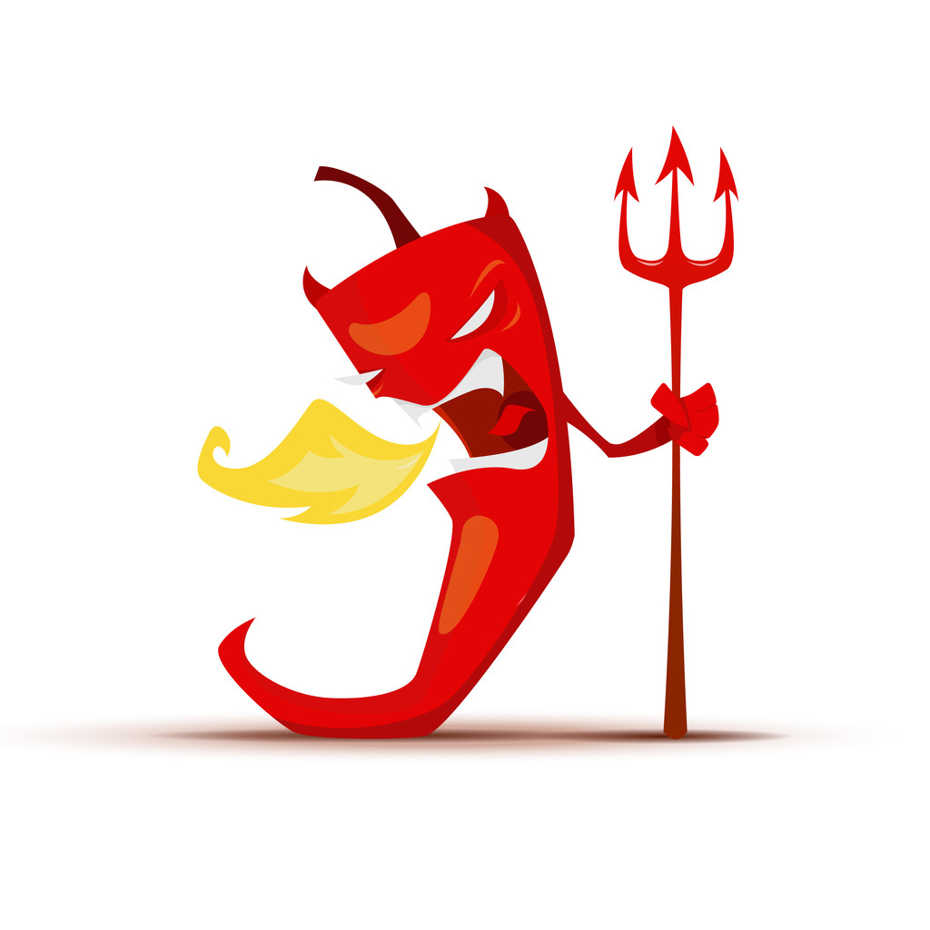 Red hot chili paprika, a devil's trident - Vektor, kép