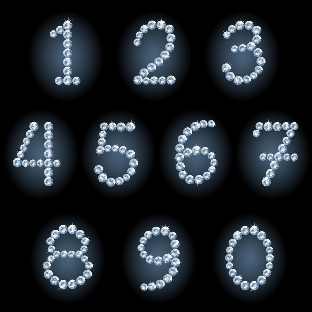 Diamond číslice - Vektor, obrázek