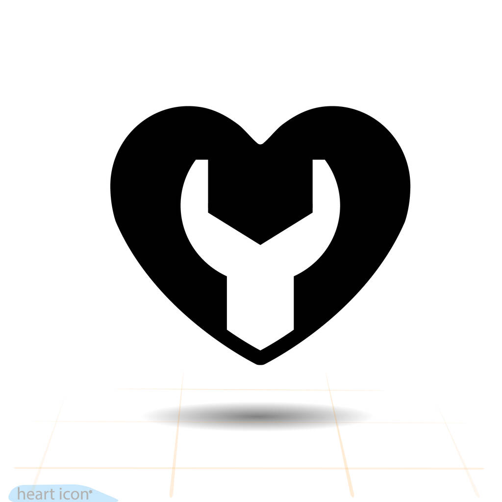 Herzvektor schwarzes Symbol, Liebessymbol. Im Herzen zerreißen. Valentinstag Zeichen, Emblem, Flacher Stil für Grafik- und Webdesign, Logo isoliert auf weiß. - Vektor, Bild