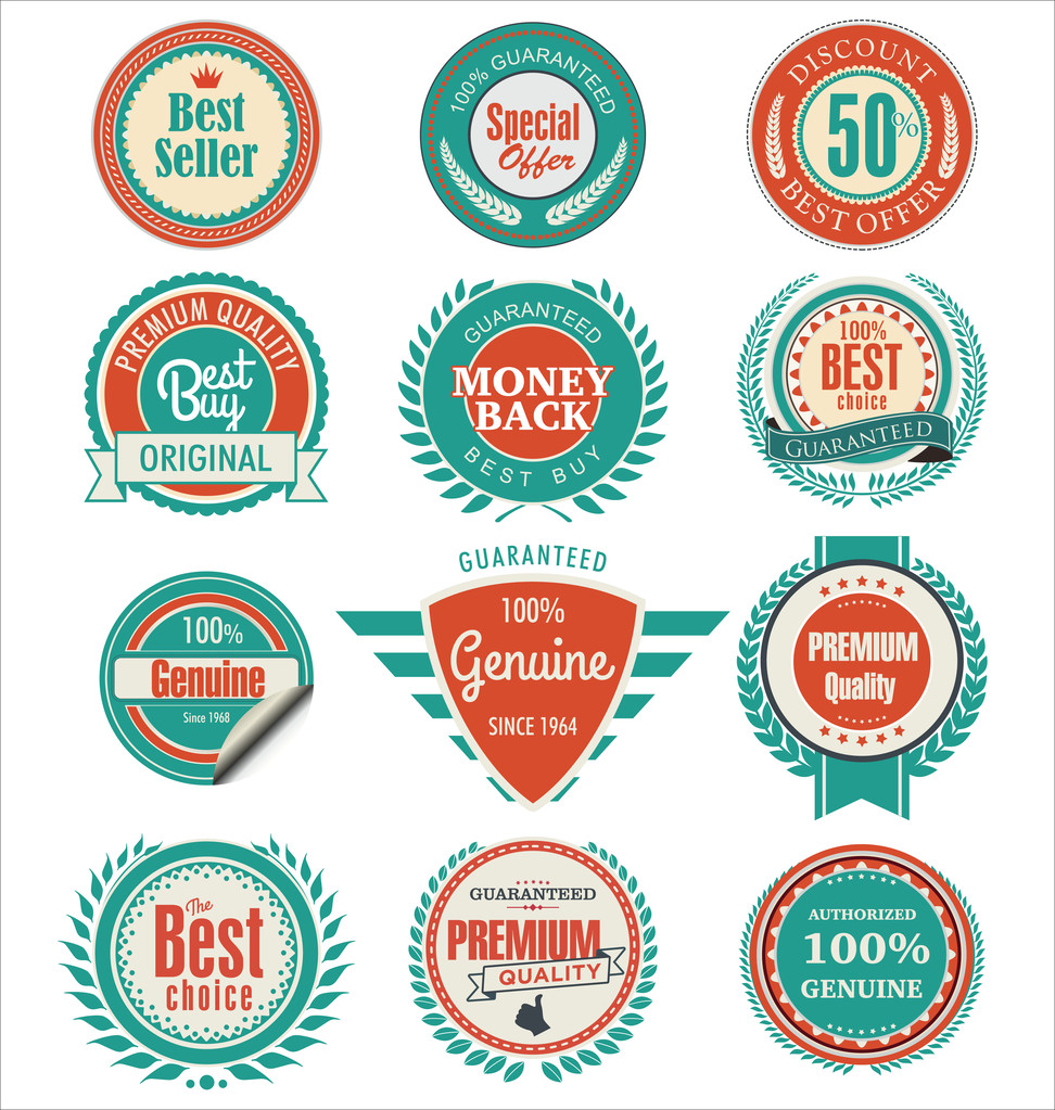 Premium quality badges and labels - Vector, Image