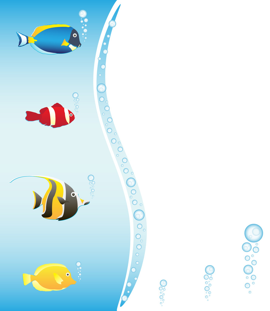 Tropical fish frame - Vector, Image