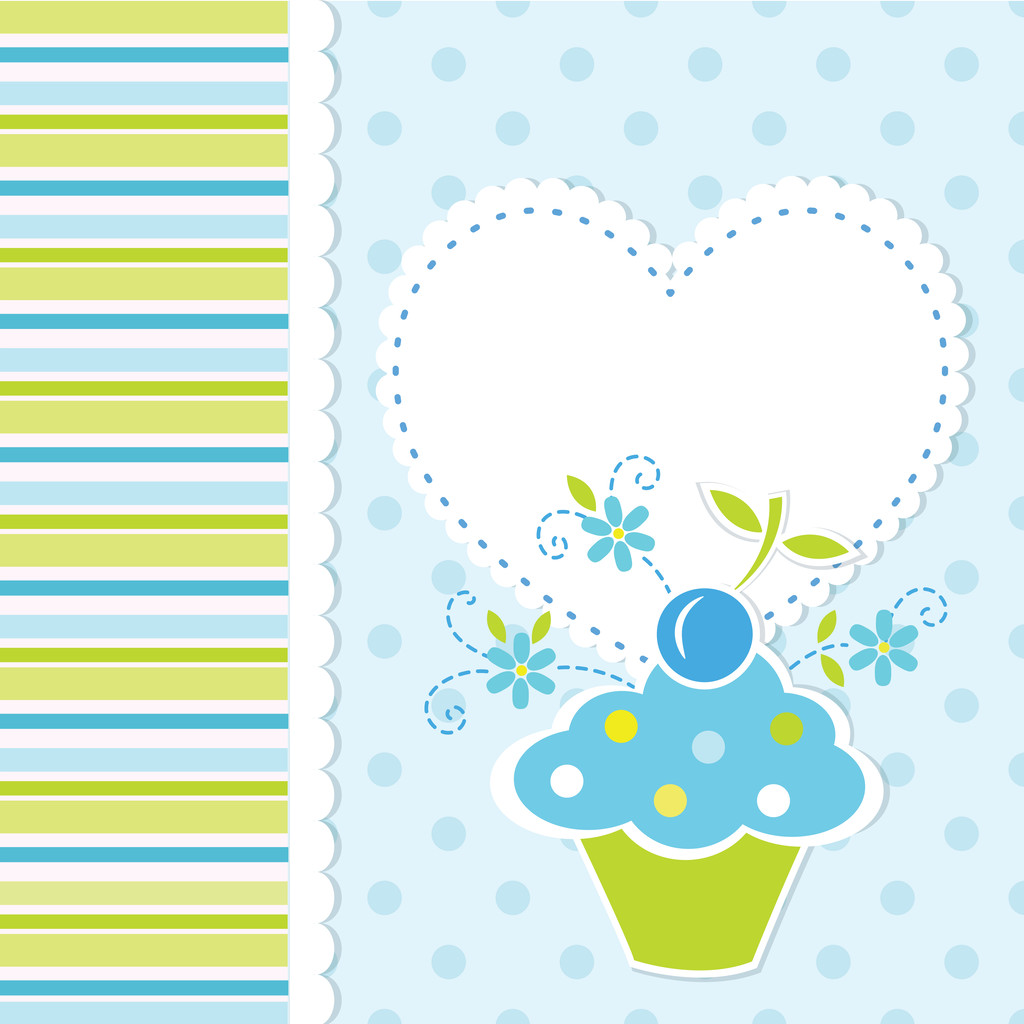 Baby background with cupcake - Vector, Image