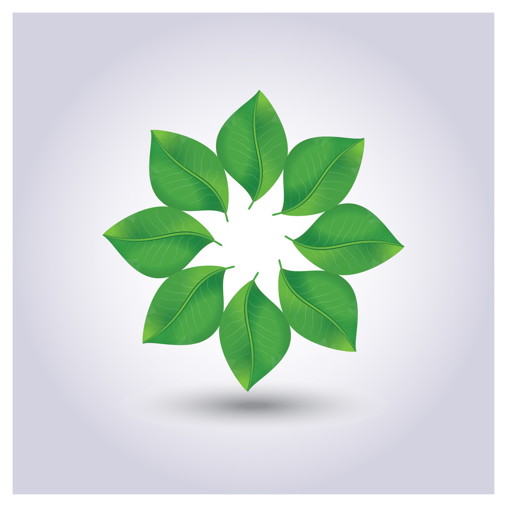 Векторне зелене листя в колі
 - Вектор, зображення