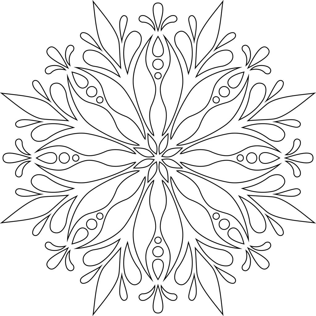 Figuur mandala voor het kleuren van doodles schets goed humeur - Vector, afbeelding
