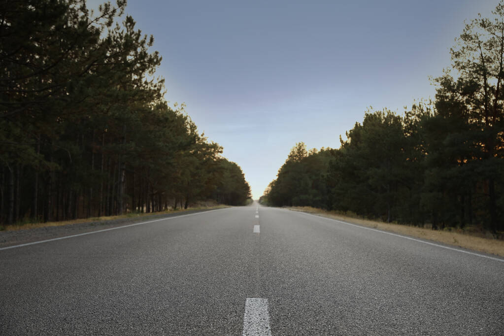 Beautiful view of empty asphalt highway. Road trip - Photo, Image