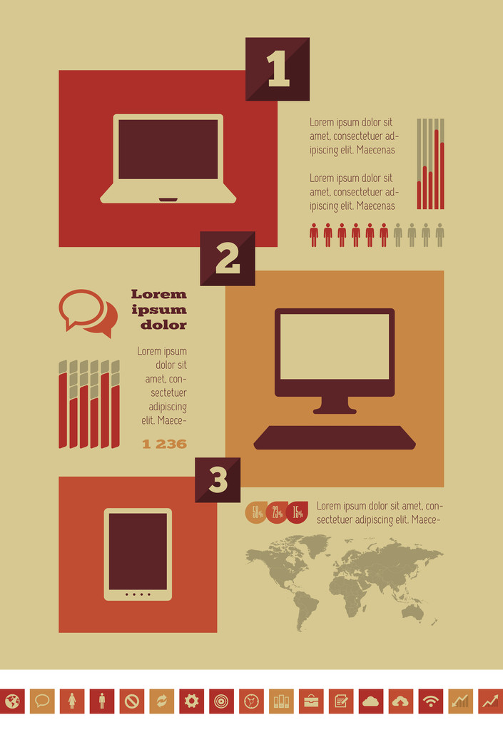 Инфографические элементы ИТ-индустрии
 - Вектор,изображение