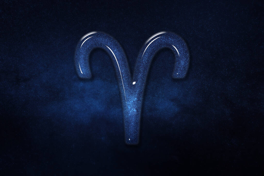 Signe du zodiaque du Taureau, ciel bleu, Horoscope Fond astrologique, Symbole de l'horoscope du Taureau, Horoscope bleu - Photo, image