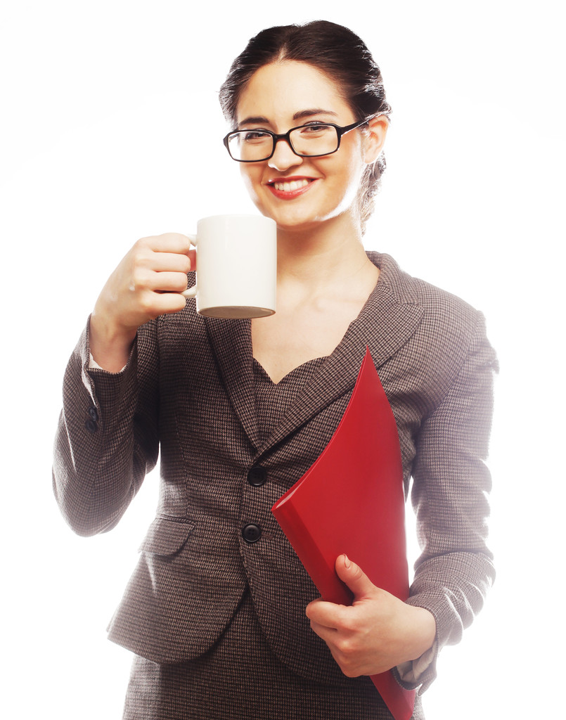 Business woman portrait with cup - Photo, Image