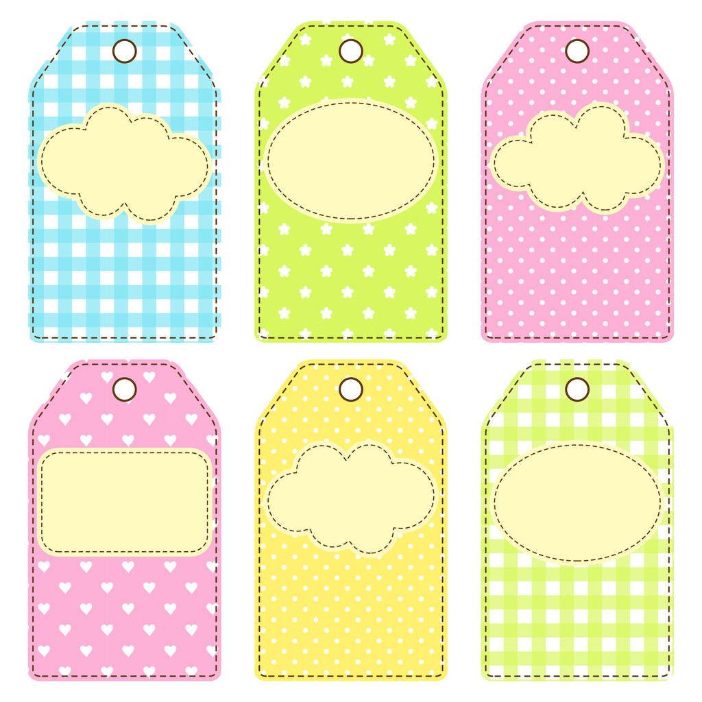 Patchwork tags - Vector, Image